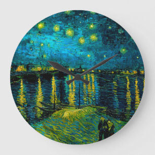 Van Gogh Starry Night Over the Rhône  Large Clock