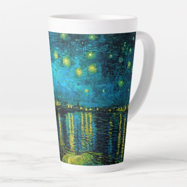 Van Gogh Starry Night Over the Rhône  Latte Mug (Right Angle)