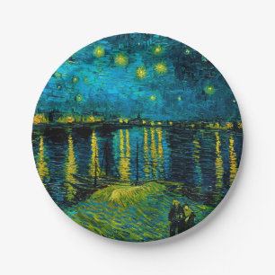 Van Gogh Starry Night Over the Rhône  Paper Plate