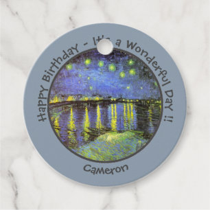 van Gogh Starry Night Over the Rhone Party Items Favour Tags
