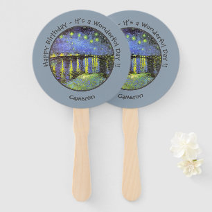 van Gogh Starry Night Over the Rhone Party Items Hand Fan