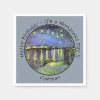 van Gogh Starry Night Over the Rhone Party Items Napkin