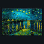Van Gogh Starry Night Over the Rhône  Photo Print<br><div class="desc">Photo Print featuring Vincent van Gogh’s oil painting Starry Night Over the Rhône (1888). Shining yellow stars decorate the blue night sky as a couple strolls along a riverbank in Arles. A perfect gift for fans of Post-Impressionism and Dutch art.</div>