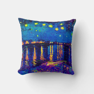 Van Gogh - Starry Night Over The Rhone Pop Art Cushion