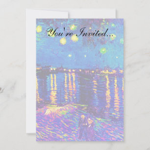 Van Gogh - Starry Night Over The Rhone Pop Art Invitation
