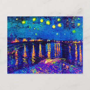 Van Gogh - Starry Night Over The Rhone Pop Art Postcard