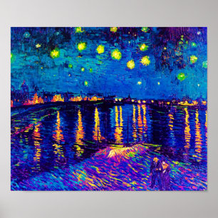 Van Gogh - Starry Night Over The Rhone Pop Art Poster