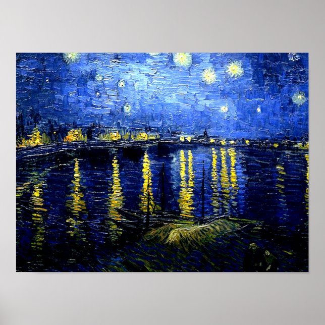 Van Gogh - Starry Night over the Rhone Poster (Front)