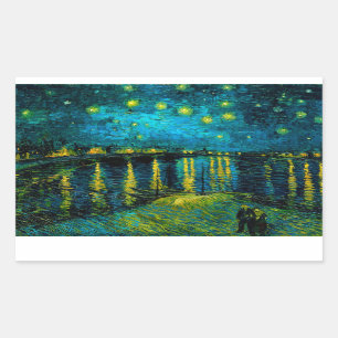 Van Gogh Starry Night Over the Rhône Rectangular Sticker