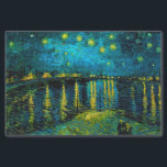 Van Gogh Starry Night Over the Rhône  Tissue Paper<br><div class="desc">Tissue Paper featuring Vincent van Gogh’s oil painting Starry Night Over the Rhône (1888). Shining yellow stars decorate the blue night sky as a couple strolls along a riverbank in Arles. A perfect gift for fans of Post-Impressionism and Dutch art.</div>