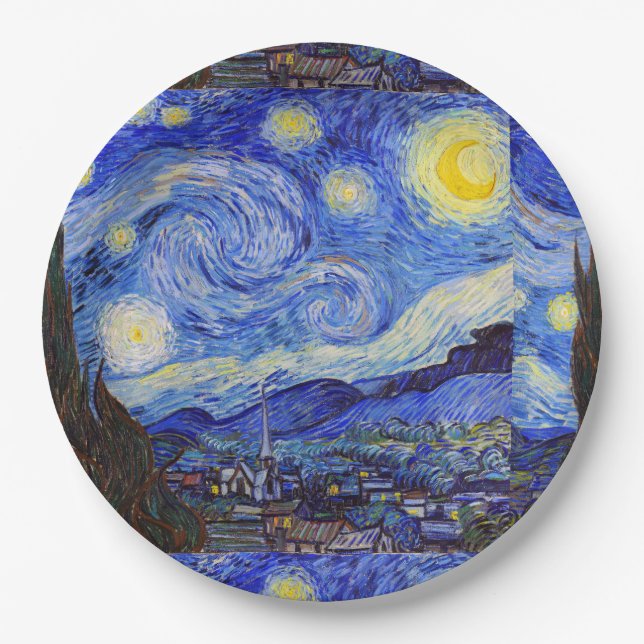 Van Gogh , "Starry Night" Paper Plate (Front)