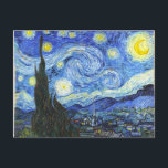 VAN GOGH Starry Night Postcard<br><div class="desc">"van gogh vincent",  starry night, "famous painting",  vintage,  stars,  sky,  "fine art",  blue</div>