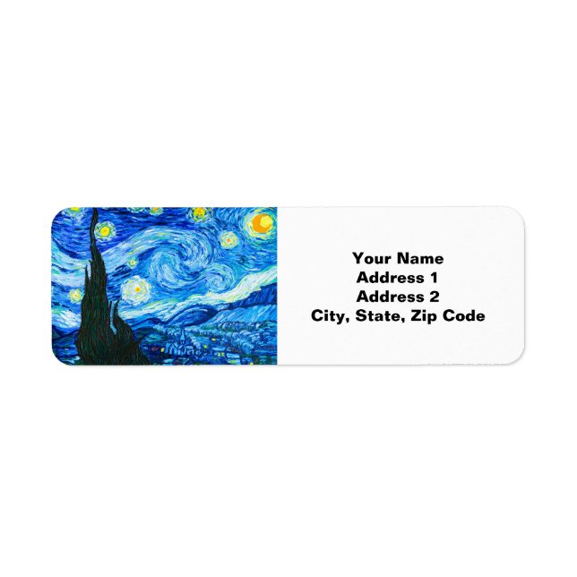Van Gogh Starry Night Return Address Label (Front)