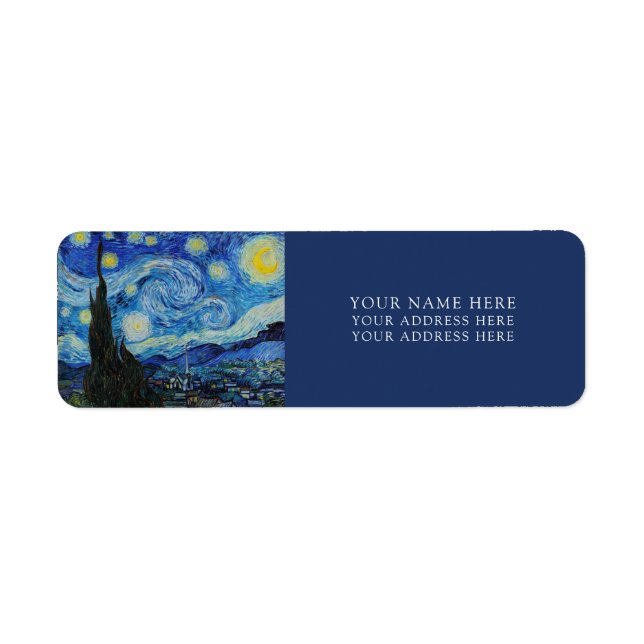 VAN GOGH "STARRY NIGHT" RETURN ADDRESS LABEL (Front)