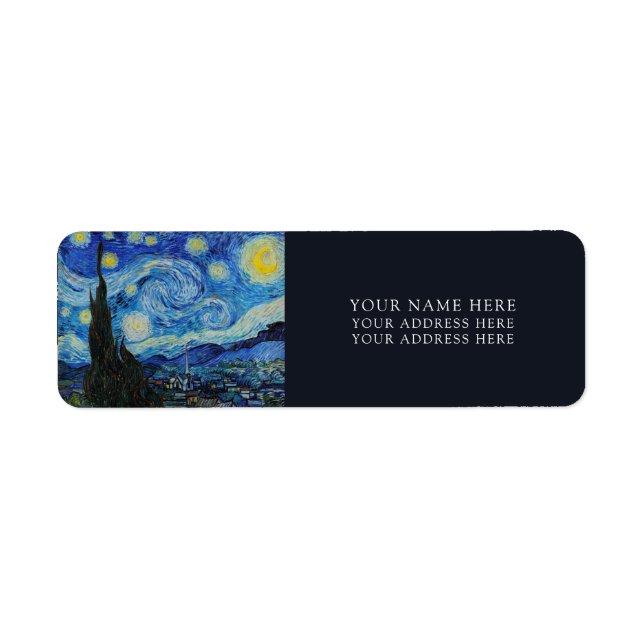 VAN GOGH "STARRY NIGHT" RETURN ADDRESS LABEL (Front)