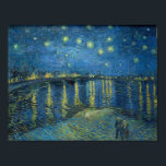 Van Gogh Starry Night Rhone Painting Poster<br><div class="desc">Vincent Van Gogh  (30 March 1853 – 29 July 1890) was an influential Dutch post-impressionist painter.  This painting is Starry Night over the Rhone.</div>