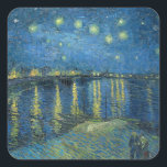 Van Gogh Starry Night Rhone Painting Square Sticker<br><div class="desc">Vincent Van Gogh  (30 March 1853 – 29 July 1890) was an influential Dutch post-impressionist painter.  This painting is Starry Night over the Rhone.</div>