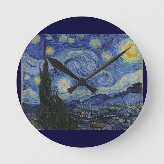 Van Gogh Starry Night Round Clock (Front)