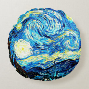 Van Gogh, Starry Night, Round Cushion