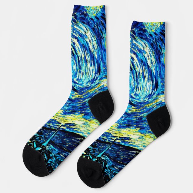 Van Gogh - Starry Night Socks (Left)