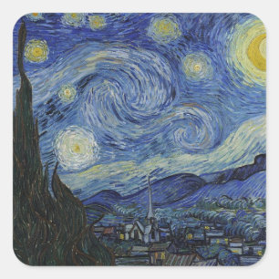 Van Gogh Starry Night Square Sticker