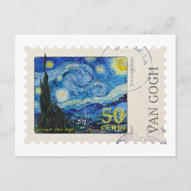 Van Gogh Starry Night Stamp Postcard (Front)