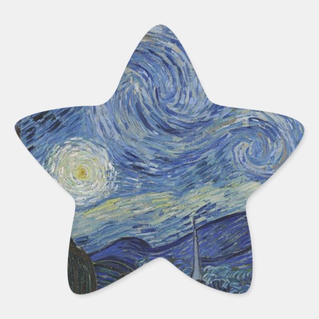 Van Gogh Starry Night Star Sticker (Front)