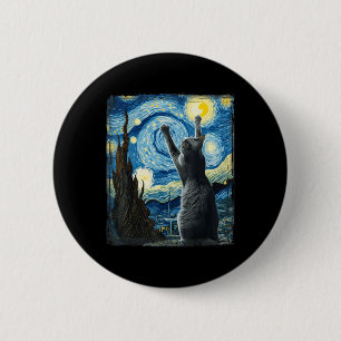 Van Gogh Starry Night Style Artistic Russian Blue  6 Cm Round Badge