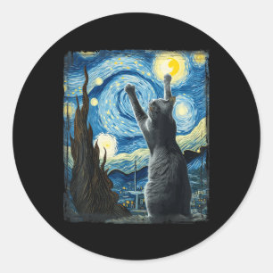 Van Gogh Starry Night Style Artistic Russian Blue Classic Round Sticker