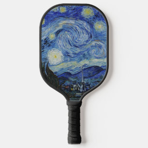 Van Gogh Starry Night Swirling Sky Blue Art Pickleball Paddle
