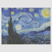 Van Gogh Starry Night Swirling Sky Blue Art