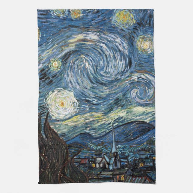 Van Gogh Starry Night Tea Towel (Vertical)