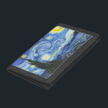 VAN GOGH Starry Night Trifold Wallet<br><div class="desc">"van gogh vincent",  starry night, "famous painting",  vintage,  stars,  sky,  "fine art",  blue</div>