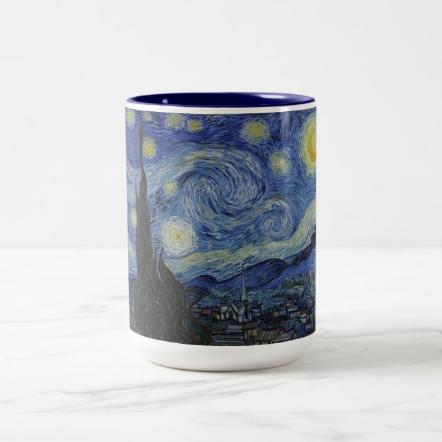Van Gogh Starry Night Two-Tone Coffee Mug (Center)