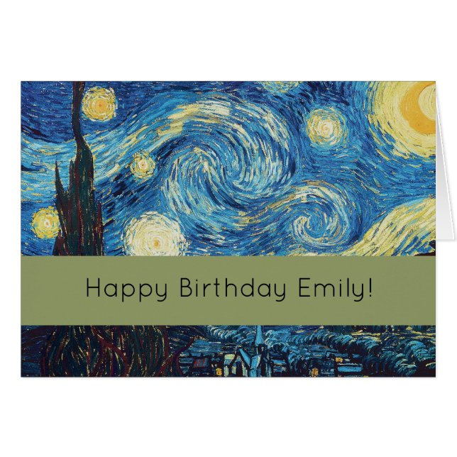 Van Gogh Starry Night Vintage Blue Masterpiece (Front Horizontal)