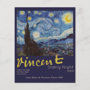 Van Gogh Starry Night Vintage Blue Masterpiece Flyer