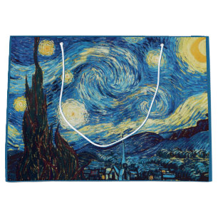 Van Gogh Starry Night Vintage Blue Masterpiece Large Gift Bag