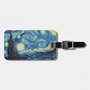Van Gogh Starry Night Vintage Blue Masterpiece Luggage Tag
