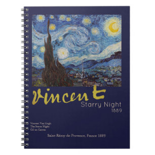 Van Gogh Starry Night Vintage Blue Masterpiece Notebook