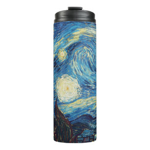 Van Gogh Starry Night Vintage Blue Masterpiece Thermal Tumbler