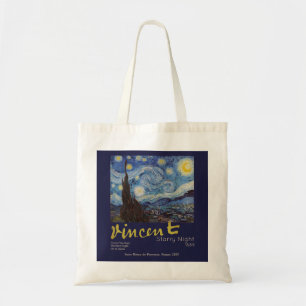 Van Gogh Starry Night Vintage Blue Masterpiece Tote Bag
