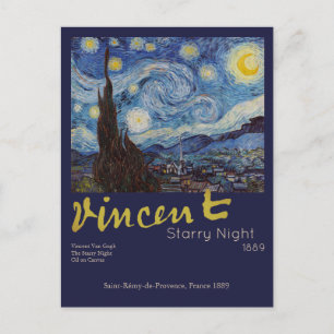 Van Gogh Starry Night Vintage Impasto Oil Painting Postcard