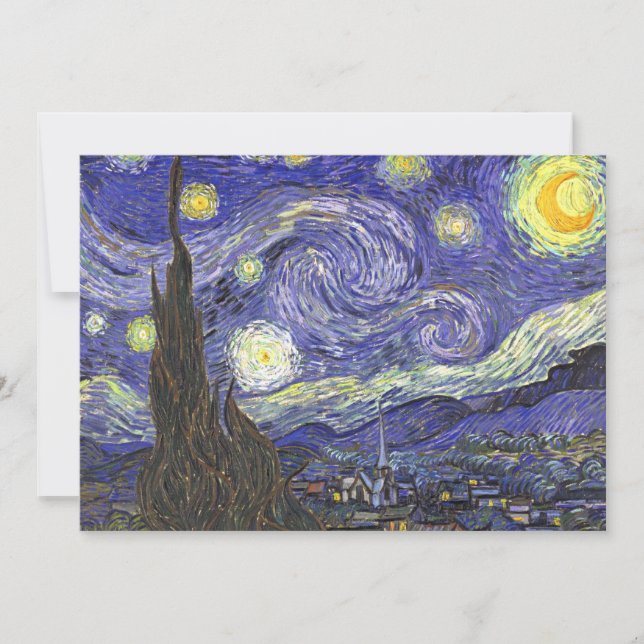 Van Gogh Starry Night Vintage Wedding Invitation (Front)