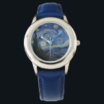Van Gogh Starry Night Watch<br><div class="desc">Starry Night by Vincent Van Gogh, oil on canvas, 1889, is a landscape painting of a vast swirl of shining stars over a landscape of distant town and rolling hills, with a single cypress tree rising in the foreground like a dark green flame. Van Gogh painted his starry masterpiece not...</div>