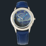 Van Gogh Starry Night Watch<br><div class="desc">Starry Night by Vincent Van Gogh, oil on canvas, 1889, is a landscape painting of a vast swirl of shining stars over a landscape of distant town and rolling hills, with a single cypress tree rising in the foreground like a dark green flame. Van Gogh painted his starry masterpiece not...</div>