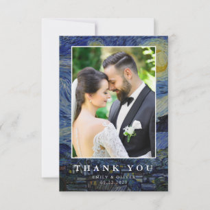 Van Gogh Starry Night Wedding Thank You Card