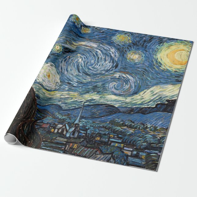 Van Gogh Starry Night Wrapping Paper (Unrolled)