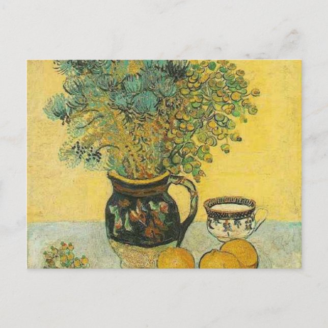 van gogh still life majolica with wildflowers postcard (Front)