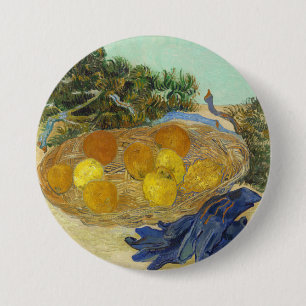 Van Gogh Still Life of Oranges Lemons Blue Gloves 7.5 Cm Round Badge