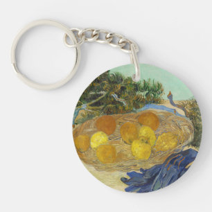 Van Gogh Still Life of Oranges Lemons Blue Gloves Key Ring